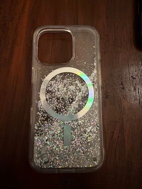 Kate Spade New York Iphone 16 Pro MagSafe Case in Clear- Liquid Glitter